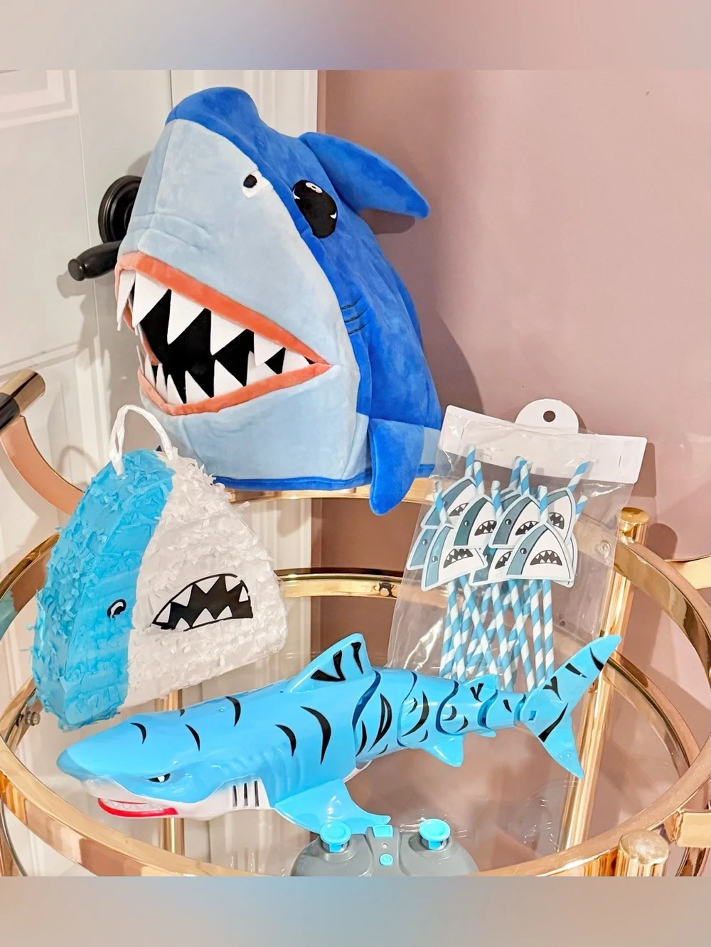 Shark Party Decor-Shark Hat, Shark Piñata, Shark Straws, Remote Control Shark